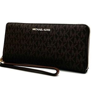 Michael Kors Large Jet Set Travel Chain Shoulder Bag & Continental Wallet Brown